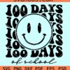 100 days of School smiley face SVG, 100 days of school Svg, Happy 100 days Svg
