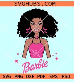 Afro Barbie SVG, Barbie Afro hair svg, black Barbie SVG