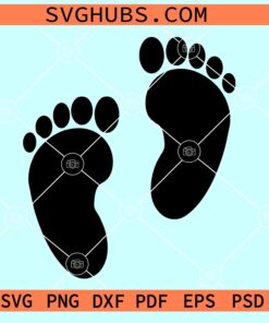 Baby feet silhouette SVG, Baby Feet Svg, Baby Footprint Silhouette SVG