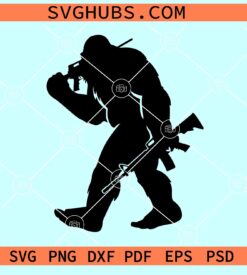 Bigfoot with AR15 svg, Bigfoot AR15 svg, 2nd amendment svg