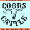 Coors and Cattle SVG, Coors cowboy SVG, cow skull SVG