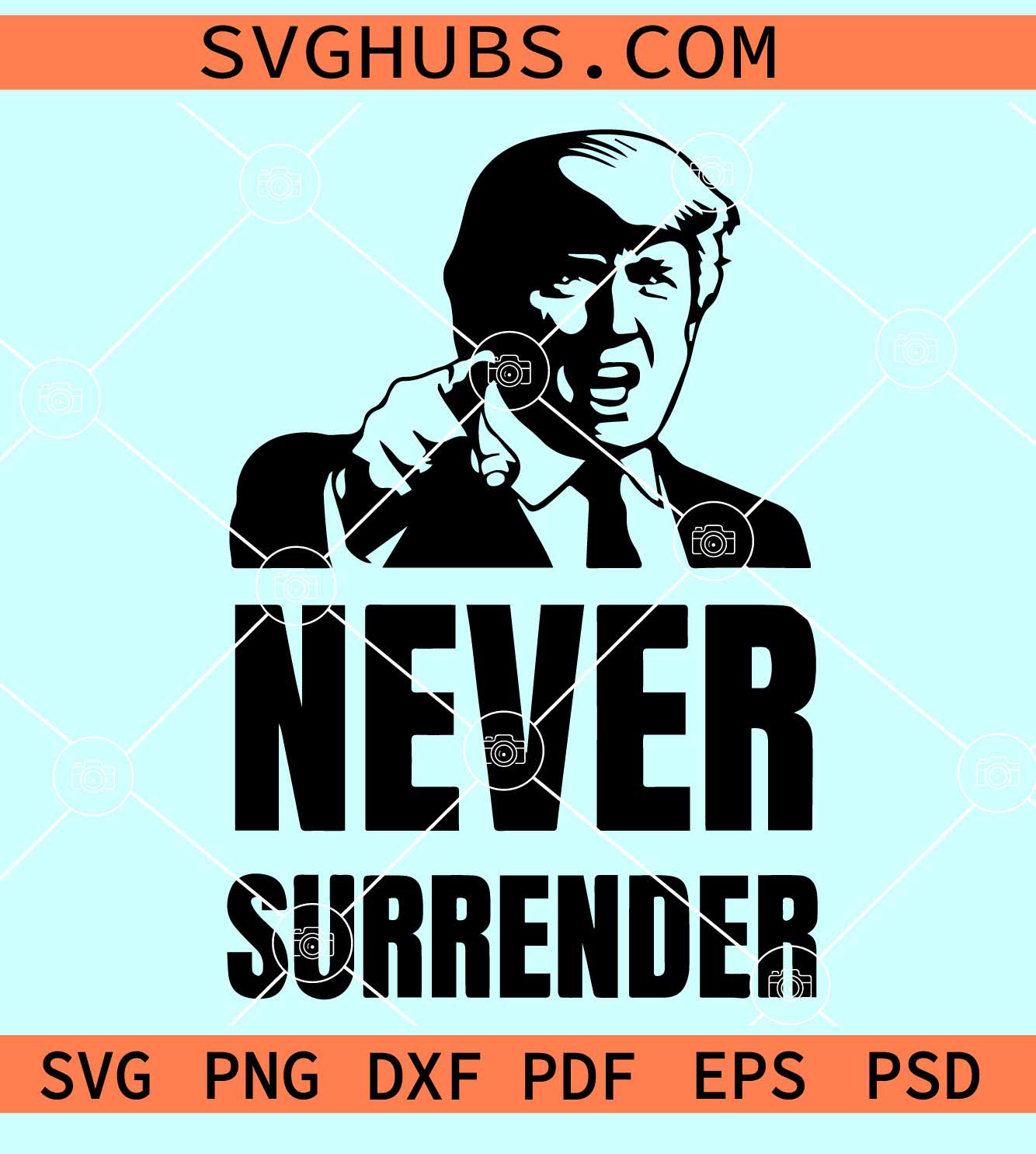 thumbnail image 2 of Donald Trump Mug Shot Never Surrender Bumper Sticker – Free Trump Decal Included, New 2 of 2