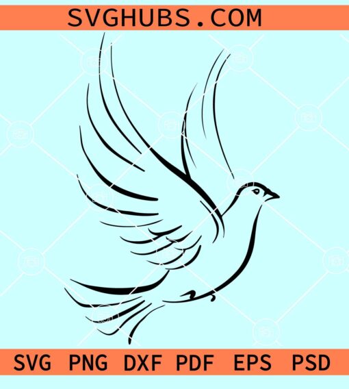 Flying dove SVG, peace dove SVG, dove silhouette