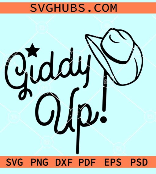 Giddy up SVG, disco cowgirl SVG, cowgirl quotes SVG