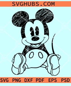 Hand drawn Mickey SVG, Mickey sketch SVG, Disney Mickey Mouse SVG