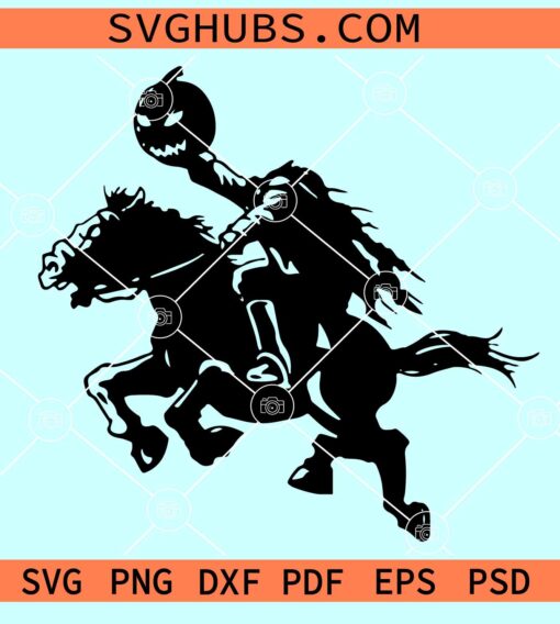 Headless Horseman SVG, Halloween scene SVG, spooky SVG