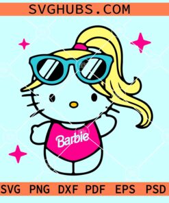 Hello Kitty Barbie SVG, Barbie doll Kitty SVG, Barbie movie SVG
