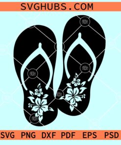 Hibiscus Flip Flops SVG, flower sandals, summer flip flops SVG