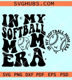In my softball mom era svg, retro groovy softball mom SVG