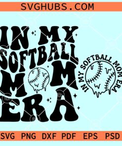 In my softball mom era svg, retro groovy softball mom SVG