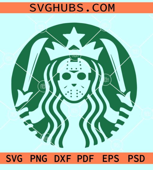 Jason Starbucks SVG, Jason Voorhees Starbucks SVG, Halloween SVG