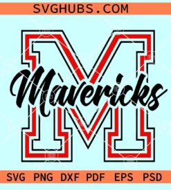 Mavericks SVG, School pride mascot SVG, Mavericks varsity font SVG