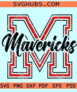 Mavericks SVG, School pride mascot SVG, Mavericks varsity font SVG