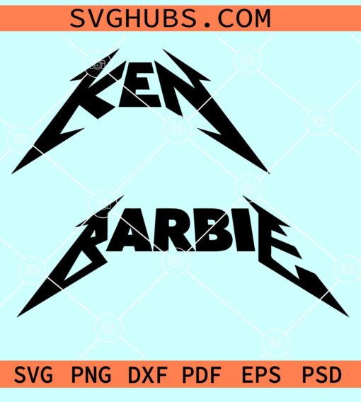 Metal Rock Ken Barbie Logo SVG Barbie And Ken SVG,, Barbie Movie SVG