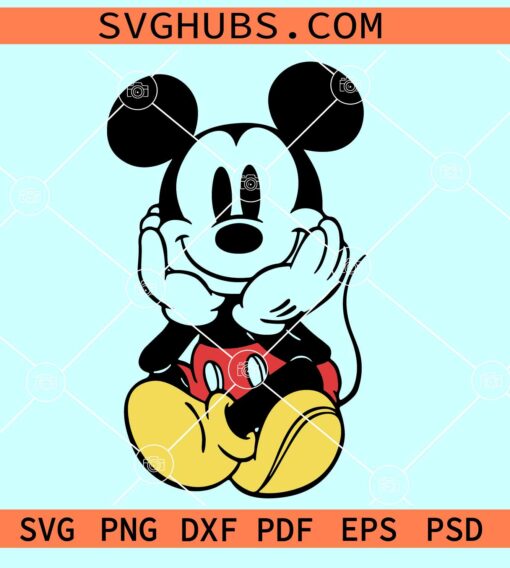 Mickey Mouse Sitting SVG, Mickey SVG, Disney Character SVG, Disneyland SVG