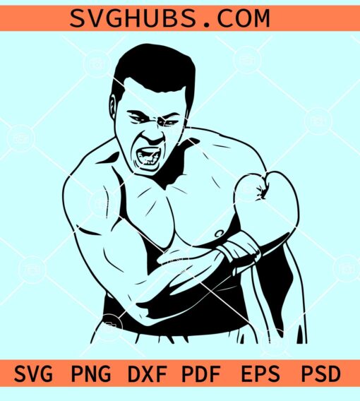 Muhammad Ali SVG, boxing clipart SVG, Cassius Clay SVG