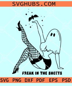 Pin up ghost SVG, Halloween Sexy Ghost SVG, freak in the sheet SVG