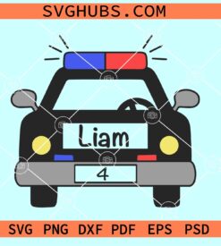 Police car name tag SVG, Police car SVG, police son SVG