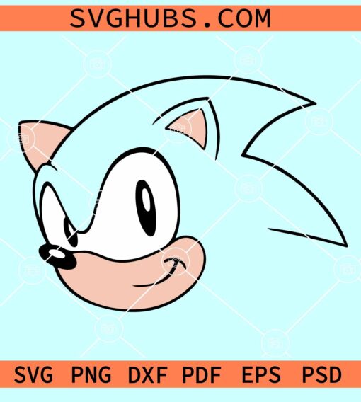 Sonic Face SVG, classic Sonic face SVG, Sonic The Hedgehog SVG