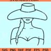 Woman model with hat SVG, Woman model SVG, fashion woman svg