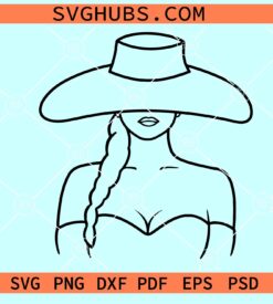 Woman model with hat SVG, Woman model SVG, fashion woman svg