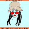 Woman with dreadlocks and hat SVG, locked woman SVG