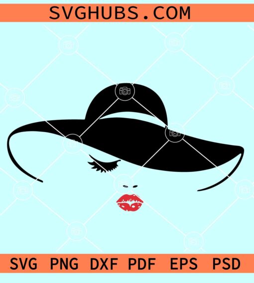 Woman with hat SVG, elegant lady svg, African American SVG