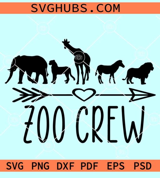 Zoo crew SVG, teacher shirt SVG, zoo trip SVG, Zoo animals SVG