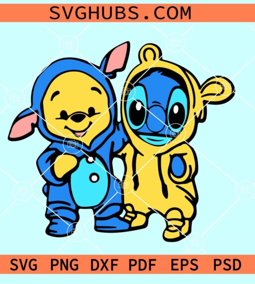 Bear and Blue Alien SVG, Blue Alien Svg, Disney Characters SVG
