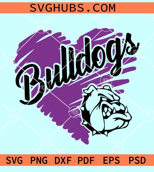 Bulldog Scribble Heart svg