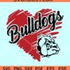 Bulldog Scribble Heart svg, School mascot SVG, Bulldogs mascot SVG