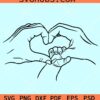 Family hands heart SVG, Parents and Kids Hands in Heart SVG, Family Hands SVG