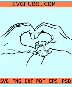 Family hands heart SVG, Parents and Kids Hands in Heart SVG, Family Hands SVG