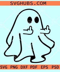 Ghost middle finger SVG, funny Halloween SVG, Halloween ghost SVG PNG