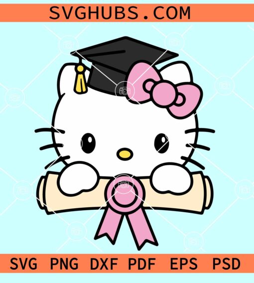 Hello Kitty Graduation SVG, Graduation Kitty SVG, graduation shirt SVG, senior shirt SVG