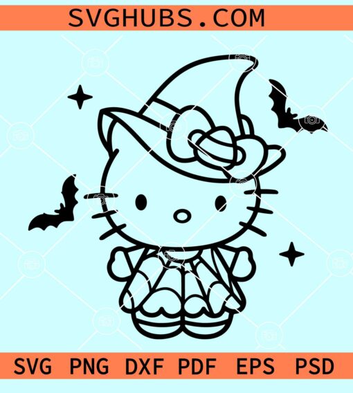 Hello Kitty Halloween Witch SVG, Hello Kitty Witch SVG, Hello Kitty Halloween SVG - Image 2