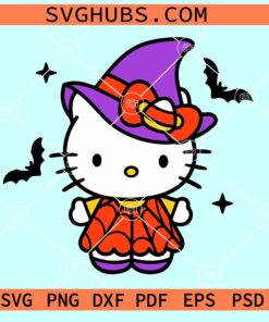 Hello Kitty Halloween Witch SVG, Hello Kitty Witch SVG, Hello Kitty Halloween SVG