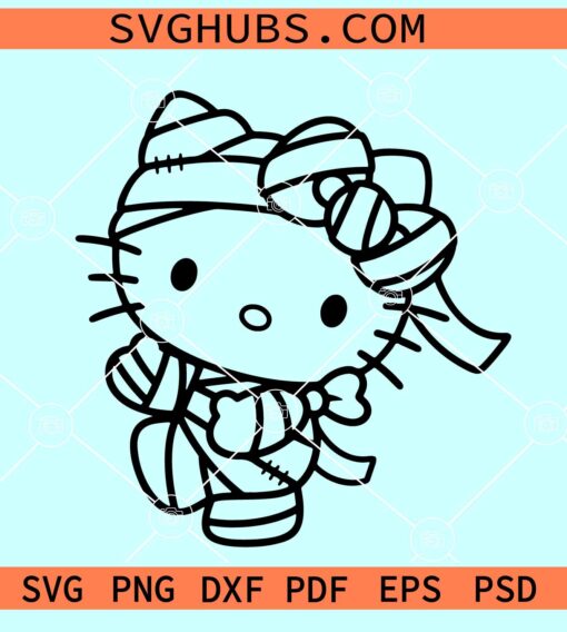 Hello Kitty Halloween mummy SVG