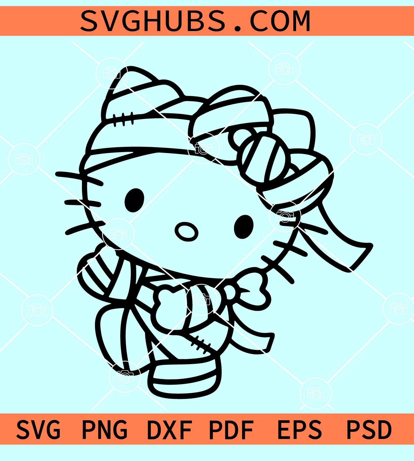 Hello Kitty Pink Mummy SVG, Hello Kitty Halloween SVG, Mummy Cat SVG, Pink  Pumpkin SVG PNG DXF EPS