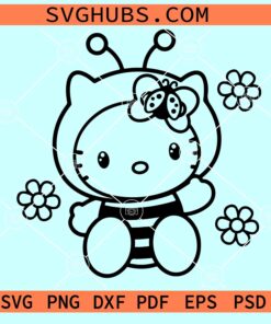 Hello Kitty flower bee PNG