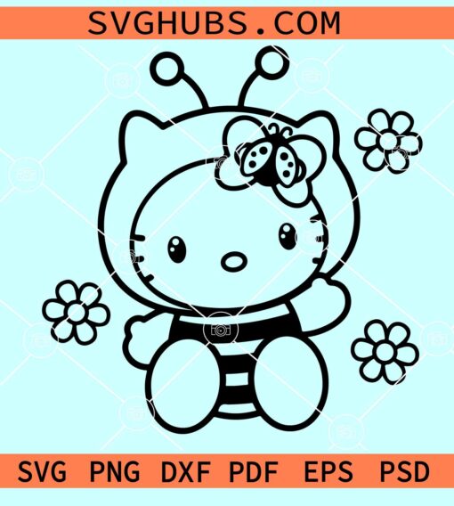 Hello Kitty flower bee PNG