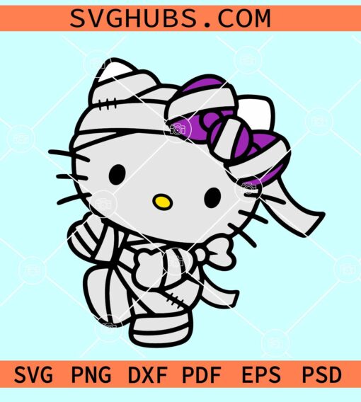 Hello Kitty mummy SVG, Hello Kitty Halloween SVG, Mummy Kitt SVG