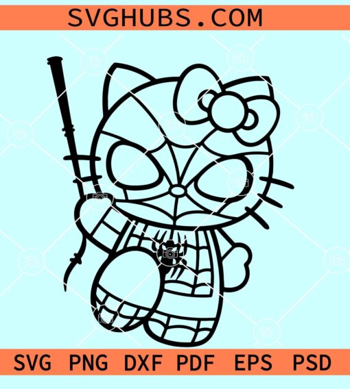 Hello kitty Spiderman SVG, Spider Kitty SVG, Avengers Hero SVG - Image 2