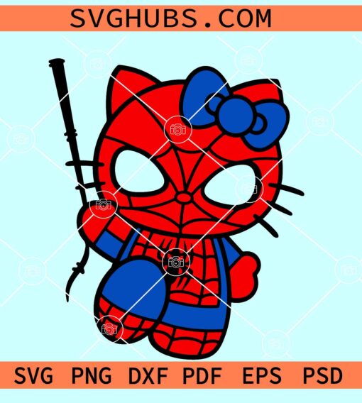 Hello kitty Spiderman SVG, Spider Kitty SVG, Avengers Hero SVG