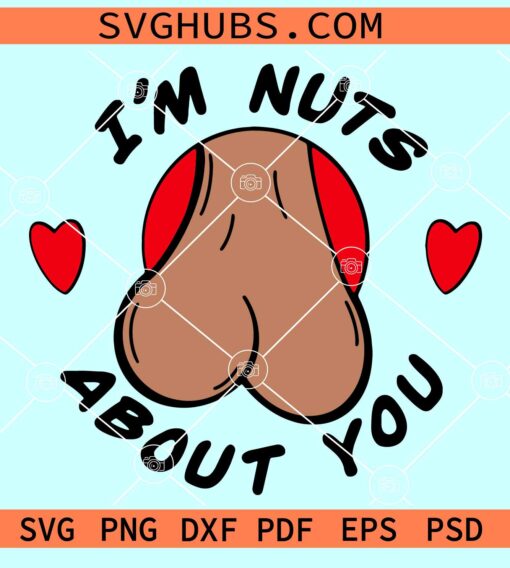 I'm Nuts about You SVG, funy Valentine SVG, adult humor svg