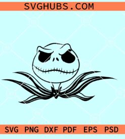 Jack Skellington head svg, Jack Skellington Silhouette SVG, The Nightmare Before Christmas Svg