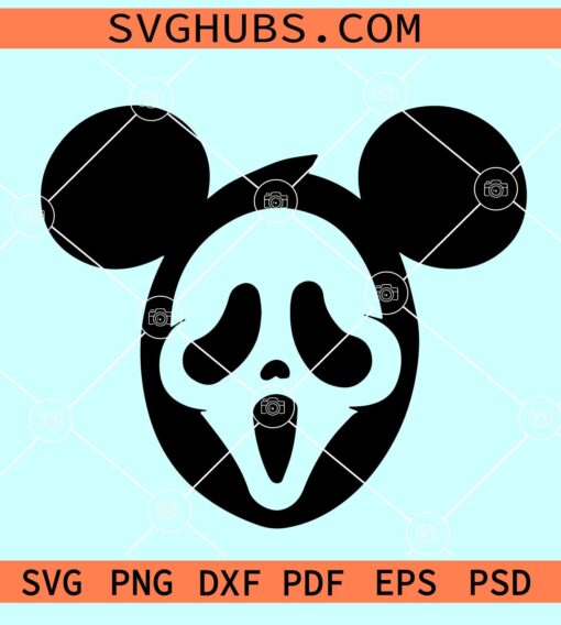 Mickey Mouse ghost face SVG, Mickey Halloween SVG, Disney Halloween SVG