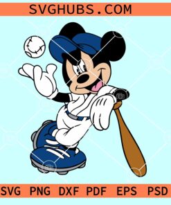 Mickey with baseball SVG, Baseball mouse clipart SVG, Disney sport SVG