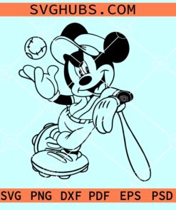 Mickey with baseball SVG PNG