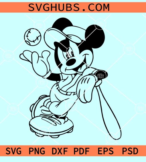 Mickey with baseball SVG PNG